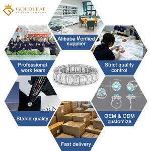 Anillo de Compromiso de Lujo Unisex Chapado en Oro de 18k, 14k, 10k con Diamante Cultivado en Laboratorio IGI de 5-10CT Personalizado por Goldleafgem, Esmeralda VVS VS DEF - Product Image 6