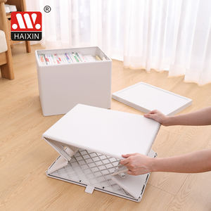 Ruimaixin-garde-robe de voiture en plastique blanc, boîte de rangement avec couvercle, facile à empiler et pliable, grande capacité - Product Image 1