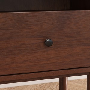 Wyller Dual Tier Storage Nightstand Natural Walnut Finish <b>Side</b> Table Drawer Cabinet Bedroom Furniture - Product Image 5