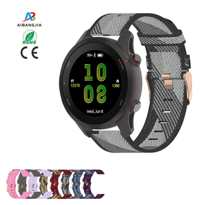Correa de reloj de lona de nailon de tela deportiva de 18mm, 20mm, 22mm para <span class=keywords><strong>Garmin</strong></span> <span class=keywords><strong>Forerunner</strong></span> 265 265S 255 255 165 s 245 - Product Image 1