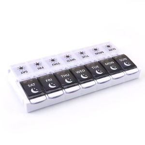 Nouvelle Boîte à Pilules <span class=keywords><strong>Portable</strong></span> Moderne à 14 Compartiments, Organisateur Hebdomadaire en Cube pour Comprimés, Fabriquée en Plastique <span class=keywords><strong>PC</strong></span> Écologique, Boîte de Rangement Alimentaire et Domestique - Product Image 1