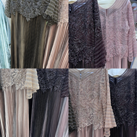 Robe Modeste Brodé Rose Poudré pour Femme, Jupe Longue Plissée à Perles et Manches Cloche, Tenue de Fête Musulmane pour l'Aïd, Vente en Gros, Nouveauté