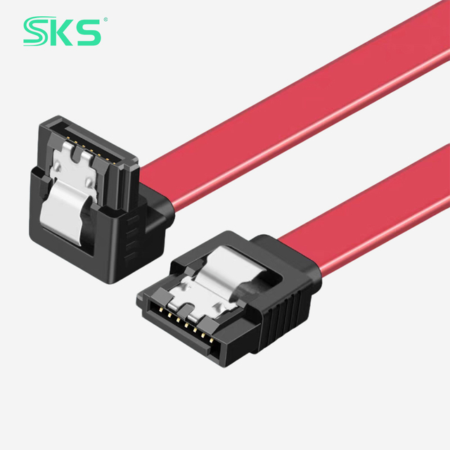 90 Degree Right Angle SATA 3.0 7-Pin 6Gbps Cable Pure Copper Foil Shielding 0.5m ROSH Certified for IOS Printer Computer