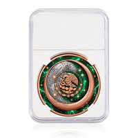 Pièce de collection en cuivre AVDP .999 de 1 oz, Mexique, Victoire Ailée, colorée, en relief 3D, commémorative, pièce ronde de 1 oz dans une boîte de protection