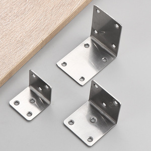 Supports d'angle en acier inoxydable à 90 degrés, supports d'étagère à angle droit, connecteurs renforcés, accessoires de quincaillerie pour meubles - Product Image 1