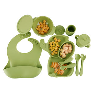 مجموعة إطعام الطفل من السيليكون خالية من بيسفا مخصصة ، ملعقة ، شوكة ، مريلة ، طبق ، وعاء ، أواني تناول الطعام للأطفال - Product Image 3