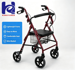 Déambulateur pliable léger en aluminium avec siège pour personnes handicapées - Product Image 1