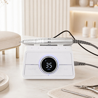 Nouvelle perceuse à ongles électrique professionnelle 45W 45000 tr/min, poignée fine, lumières colorées durables avec pédale pour usage en salon