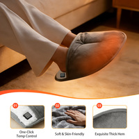 Chauffe-pieds électrique en peluche avec arrêt automatique de sécurité, coussin chauffant USB avec protection contre la surchauffe pour les travailleurs de bureau et la famille en hiver