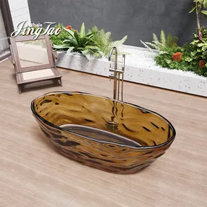 <span class=keywords><strong>Baignoire</strong></span> transparente Jingtao, design vague de sirène, autoportante, vente directe usine, en résine, moderne et simple, <span class=keywords><strong>sans</strong></span> robinet, pour usage domestique et professionnel - Product Image 3