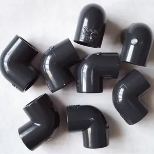 Chất lượng cao PVC đen 90 độ khuỷu tay ống cung cấp nước khuỷu tay công nghiệp axit và kiềm kháng khuỷu tay phụ kiện đường ống