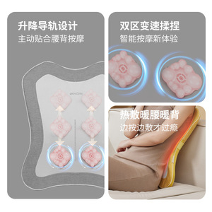 JeoyCosy Massage <b>Cushion</b> 470mm 3D Simulation Massage For <b>Back</b> Neck Waist Hips Legs USB Rechargeable Grey - Product Image 2