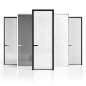 Puerta Minimalista de Vidrio con Aislamiento Acústico para Uso en Interiores de Oficina - Product Image 1