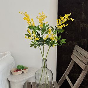 Flores Artificiales de Acacia, Color Amarillo, de Seda, con Alta Simulación, Decoración para el Hogar, Sala de Estar, Accesorios para Bodas - Product Image 2