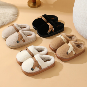 Pantuflas de Verano para Interiores con Suela Antideslizante, Cerradas, de Felpa Suave, MOQ Bajo, Productos Populares para Fabricantes - Product Image 1