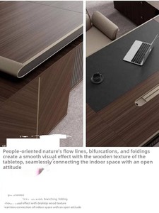 <span class=keywords><strong>Bureau</strong></span> d'angle de luxe léger haut de gamme, nouveau style 2025, avec armoire auxiliaire en panneau de densité, usage commercial, simple, moderne, petit format - Product Image 3