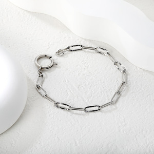 Pulsera de Cadena de Acero Inoxidable Chapada en Oro Estilo Europeo Americano, Eslabones Geométricos, Joyería Unisex - Product Image 4