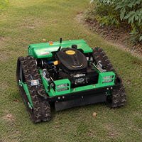 Pemotong Rumput Robot Diesel Mini Pengiriman Gratis Lebar Pemotongan 800mm 1000mm 1200mm Remote Control Crawler Lawn Mower