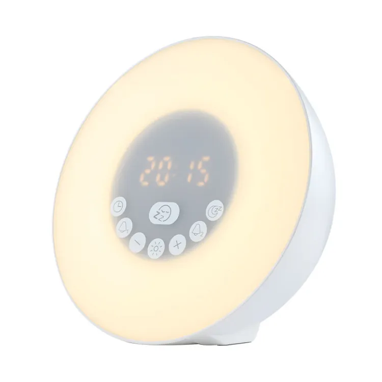 LED Colorful atmosphere light alarm clock BT speaker radio wake up Light