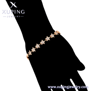 A00757791 Joyería Xuping, Diseño de Lujo Ligero, Conjunto de Estrellas con Diamantes, Oro de 18K, Pulsera Versátil Dulce y Encantadora - Product Image 6