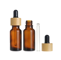 Bouteilles en verre en gros de 10 ml, 30 ml, 100 ml avec couvercles en bambou pour crème visage, gouttes pour les yeux, huile essentielle, mascara, compte-gouttes sérigraphié