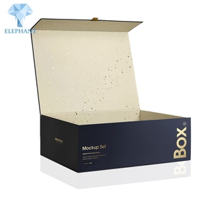 Caja de Regalo Magnética de Cartón Negro con Tapa Abatible, Formato de Libro Grande, con Logotipo Personalizado de Lujo, para Empresas - Product Image 4