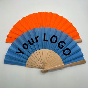 Abanico de Mano Plegable de Bambú con Tela Impresa Personalizada, Suministro de Fábrica, Venta al Por Mayor, para Regalos y Recuerdos - Product Image 4