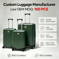 Ensemble de bagages de voyage personnalisés en usine, grande valise rigide ABS à roulettes extensible, trolley spinner 20 24 28 pouces
