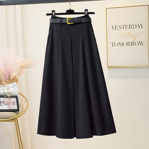 <span class=keywords><strong>Jupe</strong></span> plissée trapèze taille haute polyvalente mi-longue pour femme GraySummer, style décontracté avec drapé original pour l'été - Product Image 3