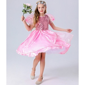 Halloween Kids Princess Dress Girls Cosplay Outfit Little Girl <strong>Winged</strong> Gown Masquerade Stage Performance Costume - Product Image 4