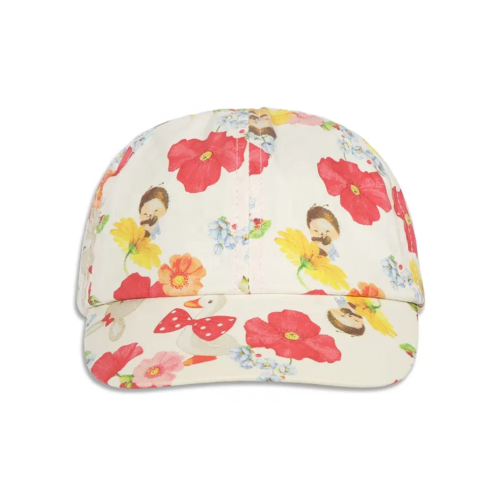 Verano nuevo estampado floral completo niño gorra personalizada impresa dibujos animados bebé deportes al aire libre sombrero de golf