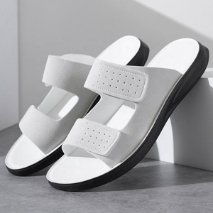 Leopard Comfort Anti-<b>Slip</b> <b>Slides</b> Open Toe EVA Outsole Soft Sole Summer Fashion Men's Sandals <b>Slip</b> Solid Color Textile Lining - Product Image 2