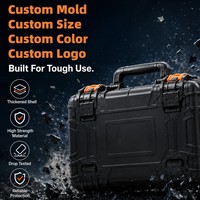 Kotak Pembawa Peralatan Teknisi Listrik, Casing Plastik Blow Molded, Sudut yang Diperkuat, Pin Logam, Pegangan Ergonomis, Logo Kustom