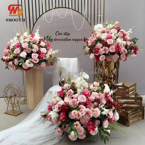 Flores y Plantas Decorativas SMOOTH, Centros de Mesa para Bodas y Eventos, Bola de Flores Rosadas Artificiales, Suministros de Decoración para Bodas - Product Image 1