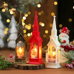 Cross-<b>border</b> decorative Christmas lights, illuminated house and church-shaped night lights, electronic candle lights, Christmas - Product Image 1