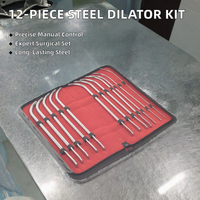 Ensemble de 12 sondes urétrales en acier inoxydable, kit de dilatateurs Hegar, kit d'instruments chirurgicaux
