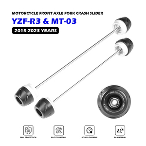 Yamaha YZF-R3 MT-03 2016-2023 phía trước & phía sau trục ngã ba tai nạn thanh trượt R3 MT03 xe máy bánh xe bảo vệ phụ kiện bảo vệ cản - Product Image 5