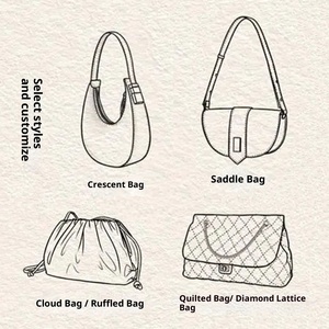 Bolso de Mano de Cuero Genuino de Alta Gama, Impermeable, Tipo Media Luna, para Mujer, Personalizable, con una Sola Correa, Forro de Poliéster, Bolso de Hombro - Product Image 3