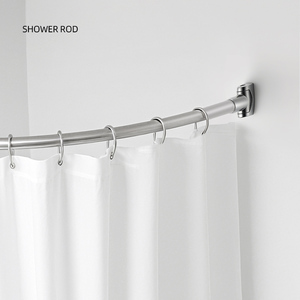 Accessoires <span class=keywords><strong>de</strong></span> <span class=keywords><strong>rideau</strong></span> <span class=keywords><strong>de</strong></span> salle <span class=keywords><strong>de</strong></span> bain en nickel brossé réglable en métal Tringle à <span class=keywords><strong>rideau</strong></span> <span class=keywords><strong>de</strong></span> <span class=keywords><strong>douche</strong></span> longue incurvée en forme d'arc - Product Image 2