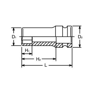 KOKEN - 13301M-20 Douille profonde à paroi mince longue et à impact 3/8 ''-DOUILLES ET ACCESSOIRES À IMPACT EAN 4991644321186 - Product Image 2