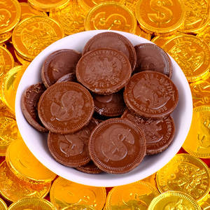 Chocolate <span class=keywords><strong>Dulce</strong></span> en Forma de Moneda Dorada al por Mayor en Caja Transparente, Listo para Comer, Buen Regalo de Navidad a Bajo Precio - Product Image 4