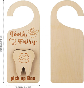 Caja de madera natural para Hada de los dientes, caja redonda de recuerdo de bebé para dientes perdidos, caja de recuerdo de dientes para niños para niño - Product Image 1