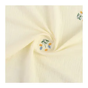 Hot sale competitive price luxury custom floral embroidery 2 layers muslin fabric wholesale organic cotton