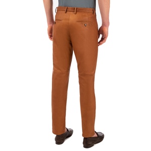Pantalones de Hombre Marrones 100% Cuero Antiarrugas de Secado Rápido y Resistentes al Viento Estilo HIGH STREET para Invierno - Product Image 3