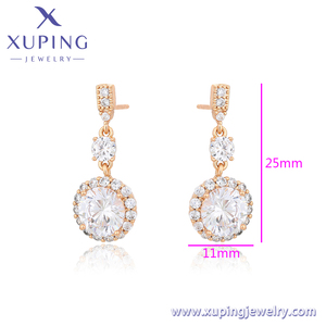 X000682560 Gioielli Xuping Eleganti Orecchini a Perno Vintage per Donna, Forma Rotonda Speciale, Brillanti, Semplici, Placcati in <span class=keywords><strong>Oro</strong></span> 18K - Product Image 2