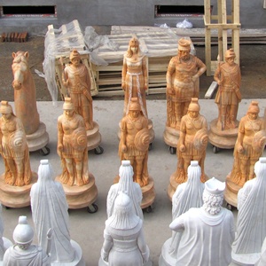 Estatua de <span class=keywords><strong>Ajedrez</strong></span> de mármol tallado a mano, grande, para jardín al aire libre - Product Image 4
