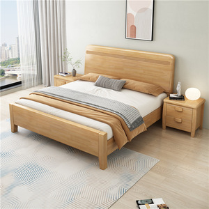 Nordic Solid Wood Bed 1.2M 1.5M Platform Bed Modern Minimalist Style Bedroom Furniture - Product Image 2