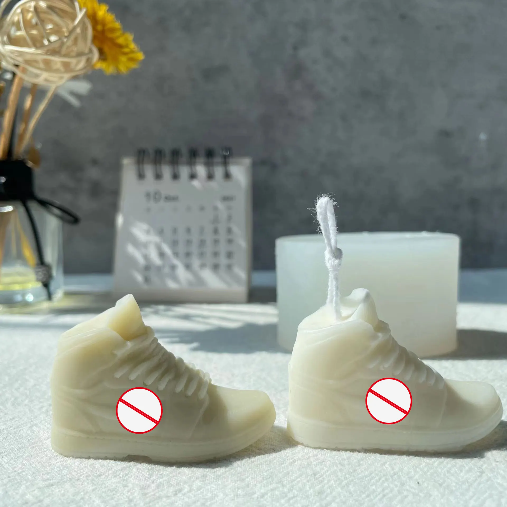 Cetakan Lilin Sepatu Kets Epoksi Resin, Cetakan Silikon Mini 3D Yang Dibuat untuk Retro DIY Seni Lilin