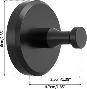 Hút cup Hooks đối với vòi hoa sen phòng tắm cửa sổ kính gương gạch dính khăn móc cho treo mướp Robe Matte đen <span class=keywords><strong>2</strong></span> gói - Product Image 2