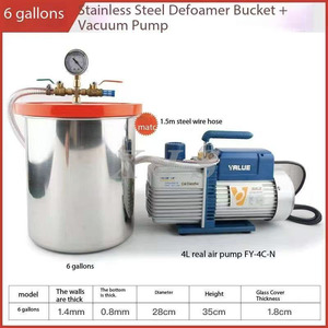 Set Industriale Automatico per <span class=keywords><strong>Camera</strong></span> a Vuoto da 5 Galloni / 16L con Pompa a Vuoto a Palette Rotative da 3CFM 110/220V per Degassaggio Resina Epossidica e Legno - Product Image 6